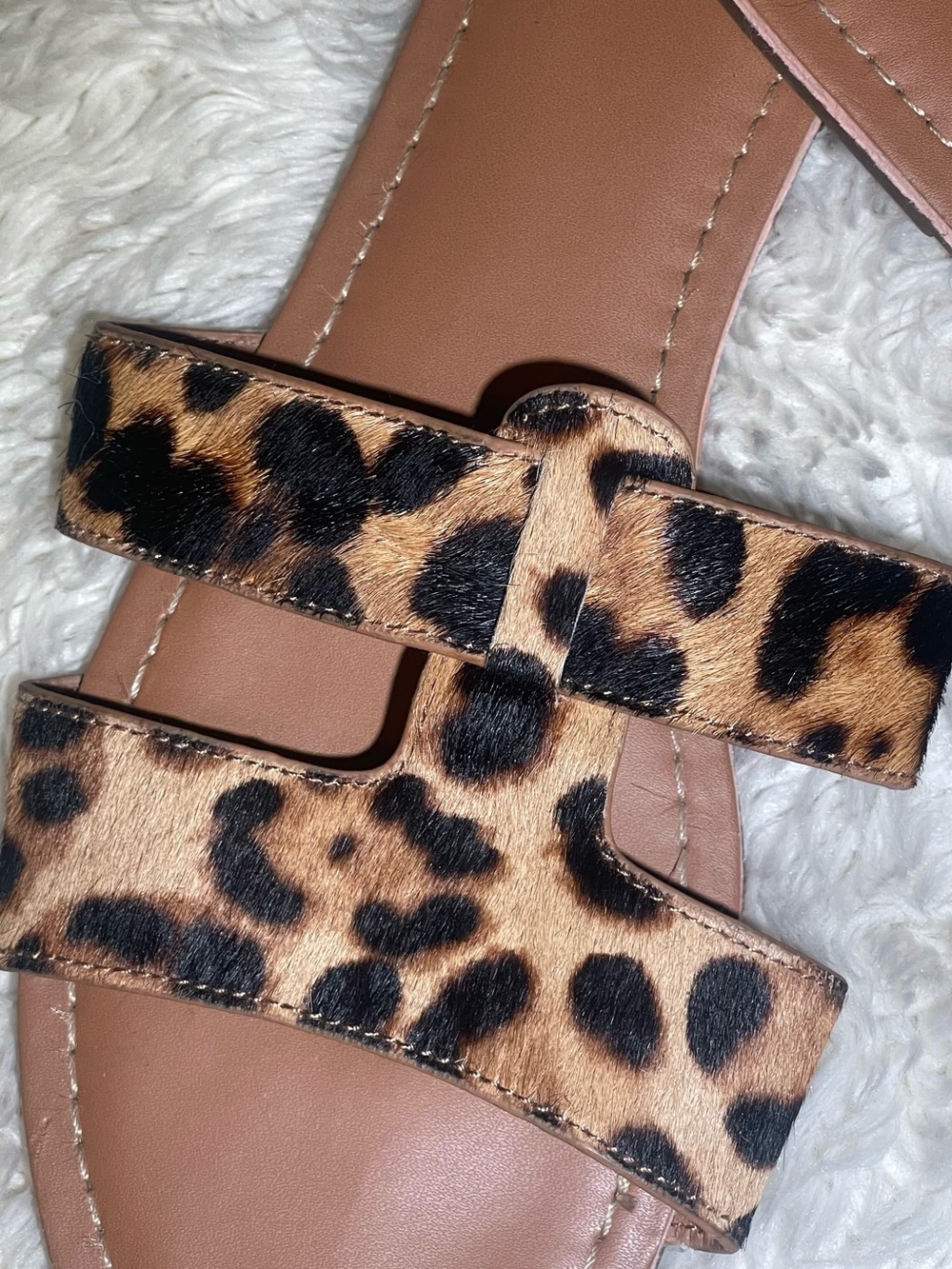 J. Crew Leopard Print Slide Sandals - Brown size 10 - Picture 3 of 5